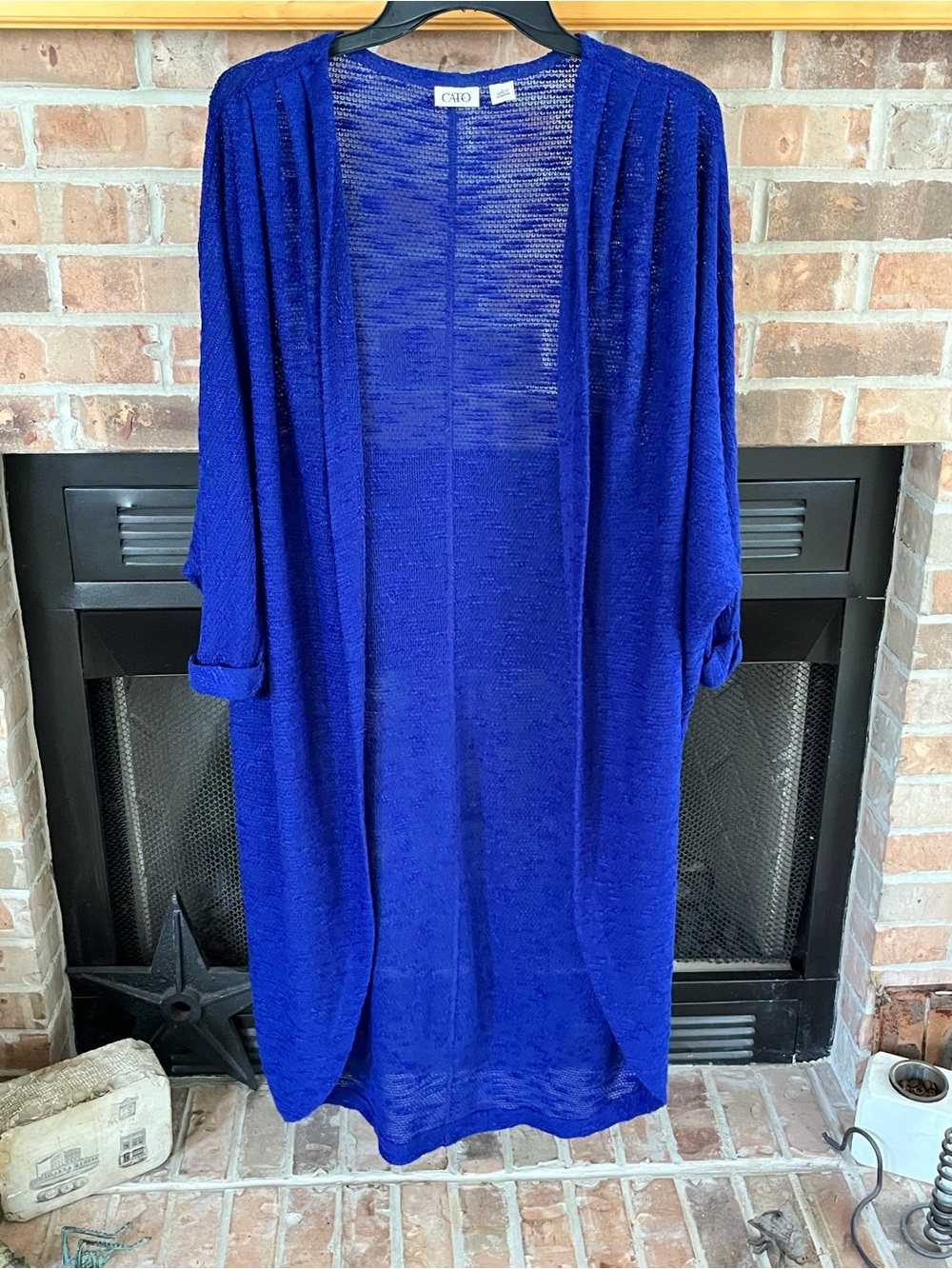 Cato Open Weave Cardigan - Deep Blue